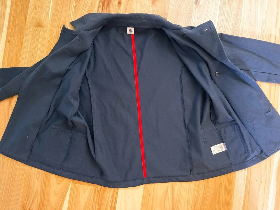 Petit Bateau Womens Collared Dark Navy Blue Cotton Blazer Jacket Buttons 152cm S - Image 2 of 4