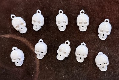 10 Vintage Skull with Moving Mouth Jaw Gumball Prize Charm Toy Cracker Jack