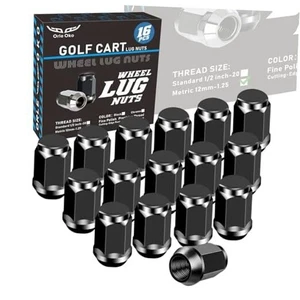 Golf Cart Lug Nuts for Yamaha/GEM, Metric 12MMx1.25 Pack of 16 () Black - Picture 1 of 7