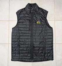NBC Sports Men's Medium Port Authority Puffer Vest Black Full Zip Pockets