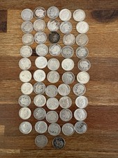 52 Roosevelt Silver Dimes 90% Silver Mix Dates Circulated US Coins Lot 5 Cents