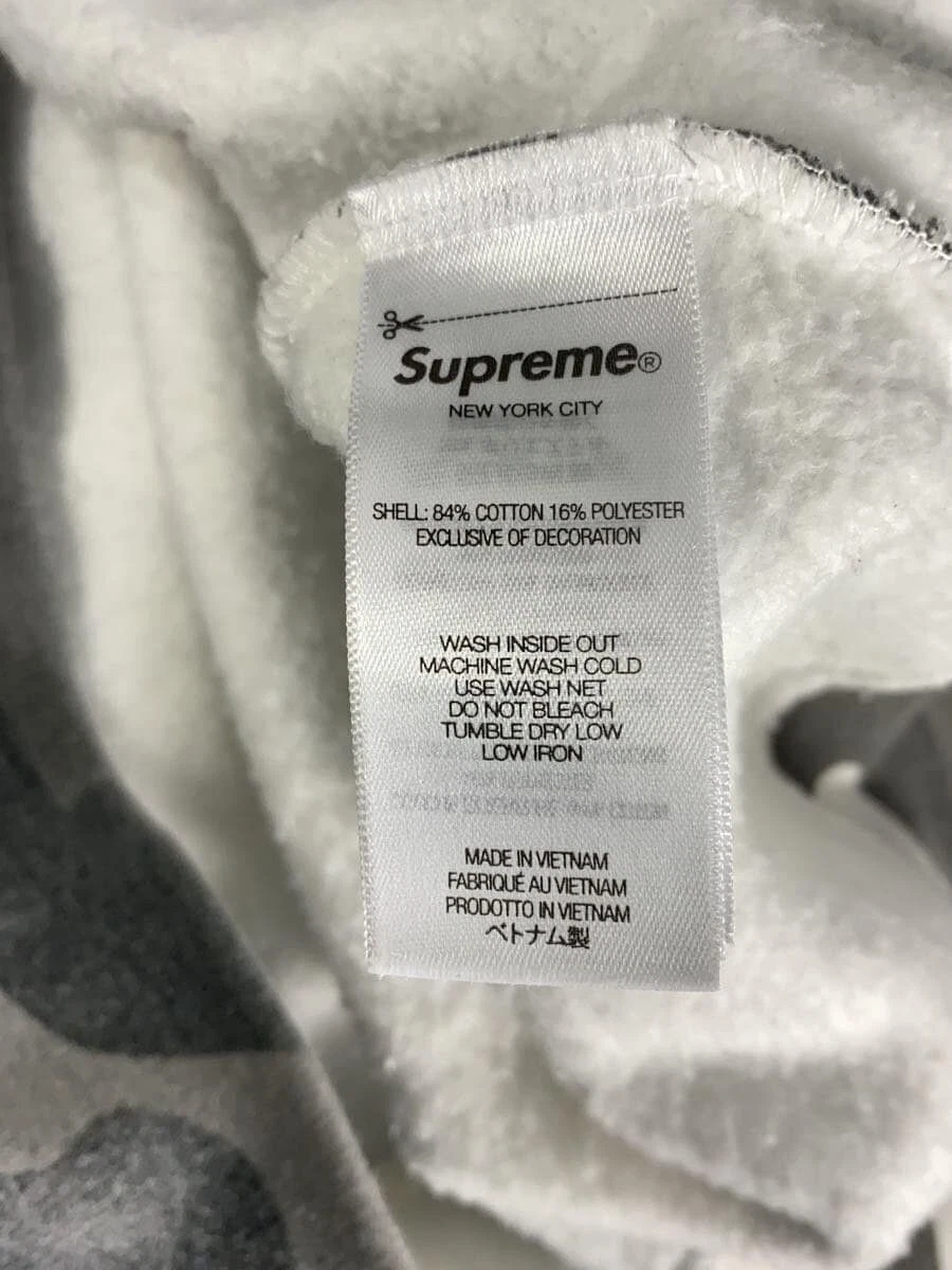 Supreme Felpa con Cappuccio Zip M Cotone Grigio Mimetico Usata