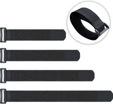 20 Pack Reusable Cinch Straps Fastening Cable Nylon Hook and Black 