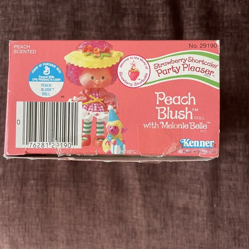 Vtg 1983 Kenner Peach Blush Strawberry Shortcake Party Pleaser doll pet With Box - Picture 10 of 10