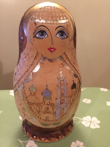 Ensemble de poupées Matryoshka 10 pièces, peinture pastels et Feuilles d'or - Imagen 3 de 12