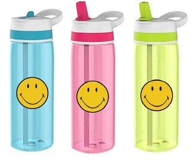 Zak Designs Sport Trinkflasche 600 ml Mit Klappdeckel Und Strohhalm