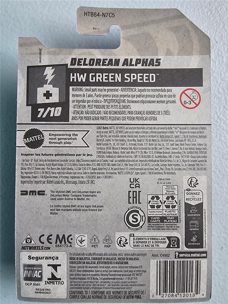 2024 Hot Wheels 85/250 HTB84 Delorean Alphas HW Green Speed 7/10