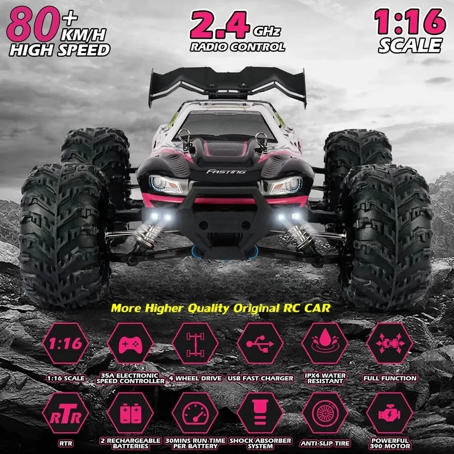 1:16 80 km/h Bürstenlosen RC Auto 4WD High Speed ​​Fernbedienung Monster Truck - Bild 3 von 4