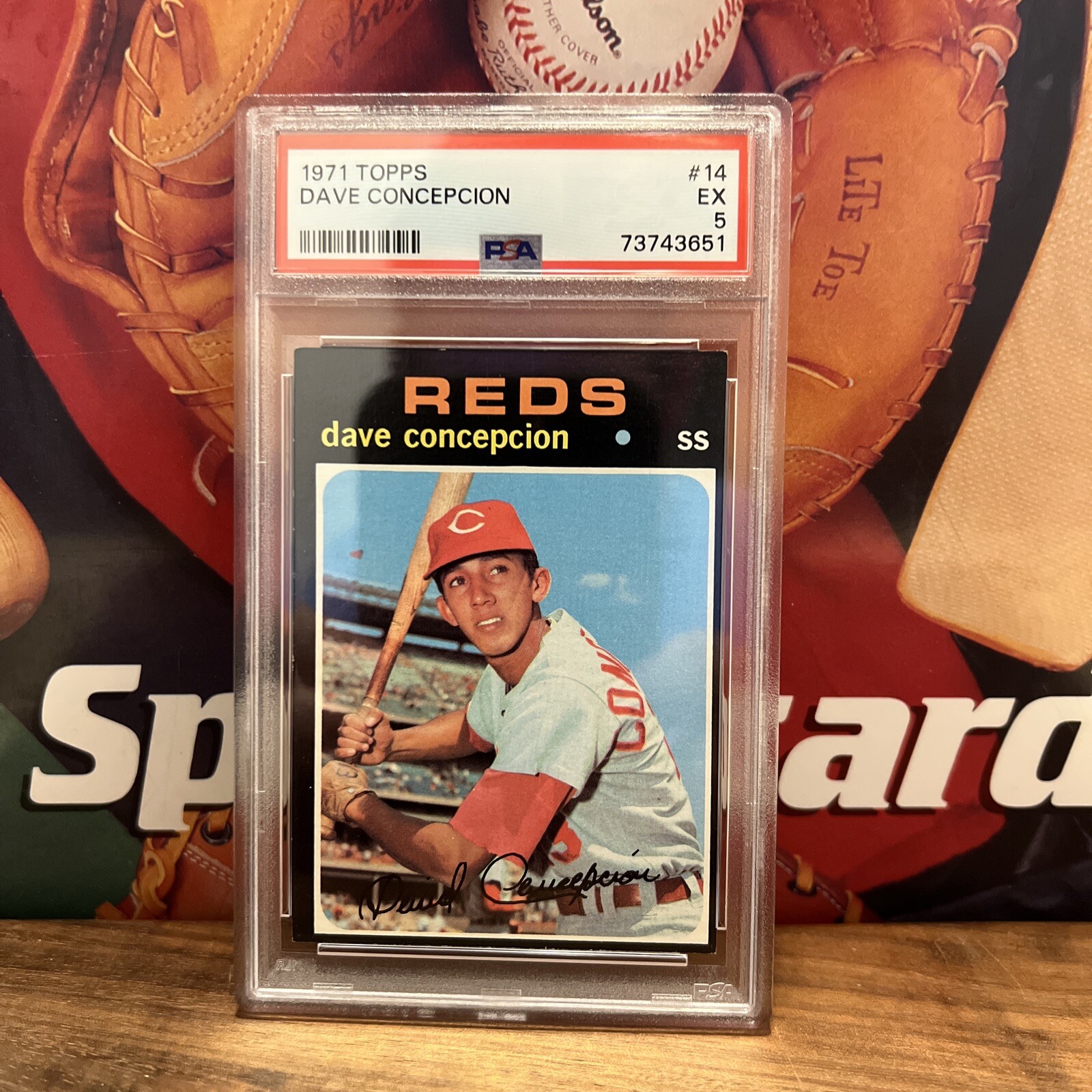 1971 TOPPS DAVE CONCEPCION #14 PSA 5 NEW LABEL VINTAGE BASEBALL REDS