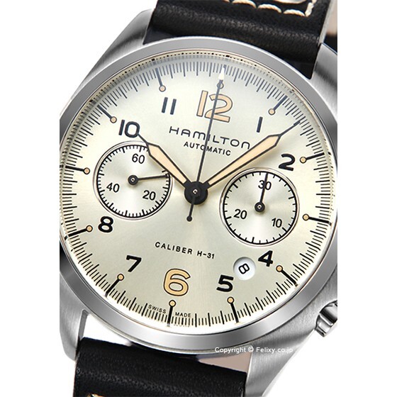 Hamilton Khaki Aviation Beige Men's Watch with Black Leather Band
