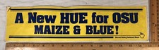 Vintage Michigan Wolverines Bumper Sticker Decal Football OSU Maize Blue As Is