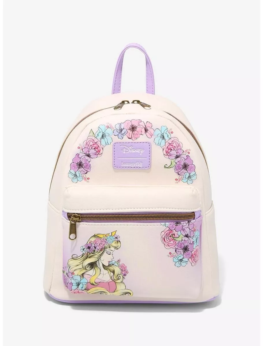 Sleeping Beauty Aurora Floral Roses Disney Princess Loungefly Mini Backpack  Bag