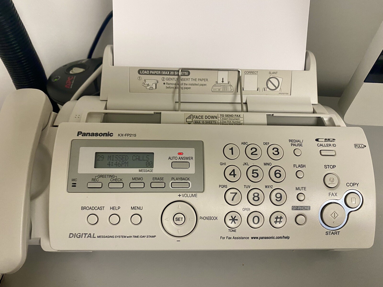 Panasonic KX-FP215 Compact Plain Paper Fax & Copier 999992871074| eBay