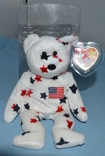 TY BEANIE BABY Beanie Babies Glory Star Bear DOB: July 4, 1997 Errors
