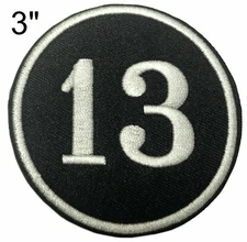 Lucky Number 13 Embroidered Patch Hook Loop Badge Applique Biker Emblem Vest