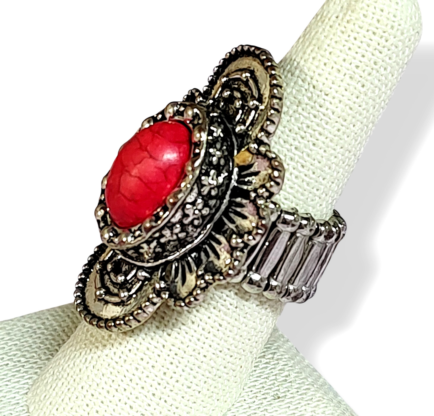 Adjustable Eastern Style Red Ring - image 4