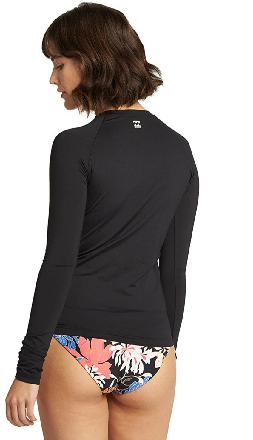Billabong Women's Classic Long Sleeve Rashguard, Small. Black Pebble