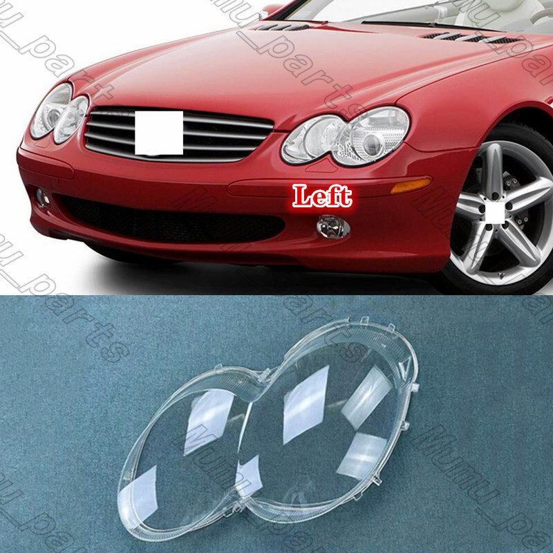 A Set Front Headlight Lens Cover +Glue FOR Benz W230