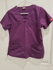 Dickies Scrubs 817455 V Neck Scrub Top Dickies Jr. Fit Purple Small