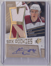 2008-09 UD SPX ROOKIES JERSEY PATCH AUTO GOLD SP 17/25 KYLE TURRIS #185 COYOTES