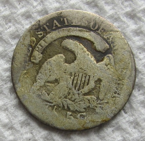 1832 Capped Bust Silver Half Dime Rare Key Date Cleaned Damaged Hole Filler - Picture 2 of 3