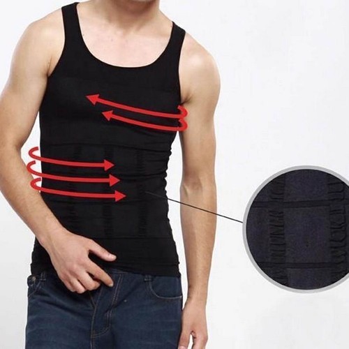 Männer Abnehmen Body Shaper Kompression Weste Mieder Unterwäsche Bauchweg Hemd - Bild 4 von 13