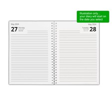 Image of A4 or A5 Diary | Choose 2024 2025 2026 2027 & Start Month | Day Page | Week View