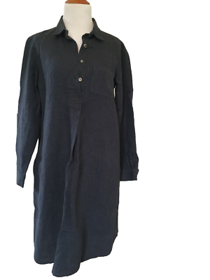 100% LINEN DRESS SMALL CHARCOAL LONG SLEEVE KNEE LENGTH WOMEN BUTTON POCKETS K | eBay 100% LINEN DRESS SMALL CHARCOAL LONG SLEEVE KNEE LENGTH WOMEN BUTTON POCKETS K | eBay