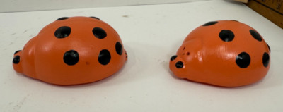 Vintage Lady Bug Salt & Pepper Shakers, possibly hand made