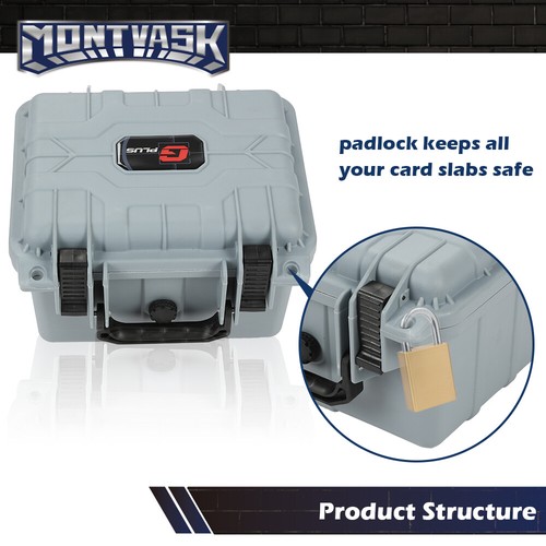 50CT Gray Graded Card Storage Box Travel Waterproof Case Slab Holder Protector - Picture 3 of 9