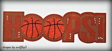 CRAFTECAFE BASKETBALL KID TITLE paper piecing premade Scrapbook piece WOLFFEY5