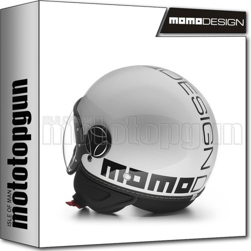 MOMO DESIGN CASCO MOTO JET FGTR EVO BIANCO QUARZO LUCIDO NERO M | eBay