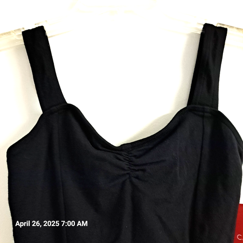 Capezio Black Princess Tank Top Leotard M straps dance ballet Dancemaker NWT - Picture 3 of 5
