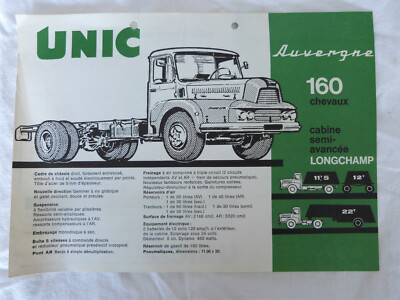 Auflösung-Oldtimer-Werkstatt.Original Heft/Prospekt-UNIC Auvergne-Sattelzug--MZ