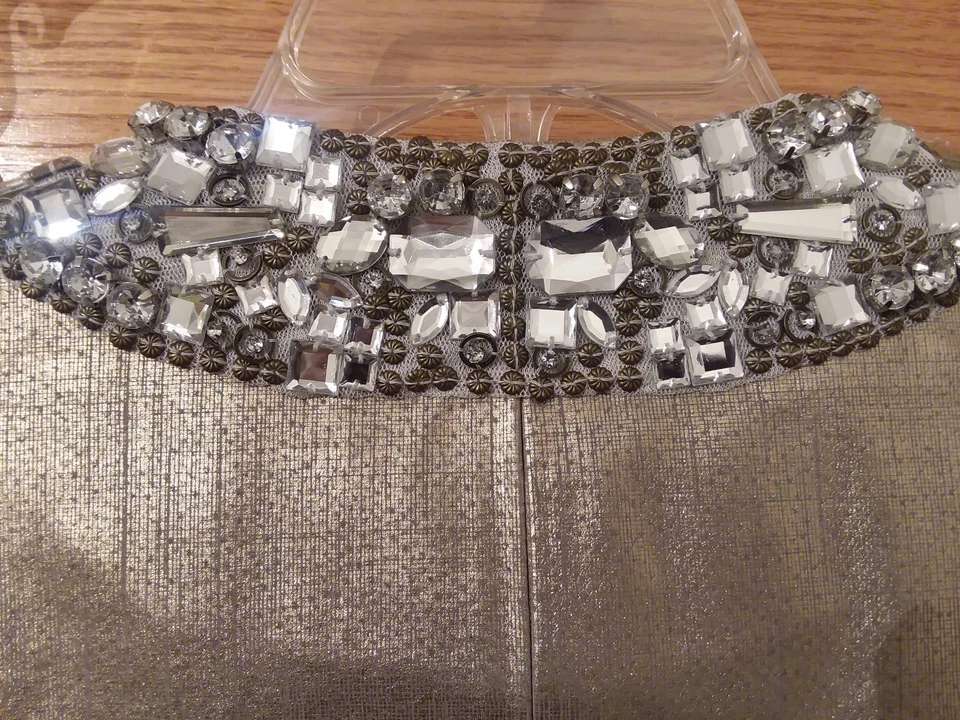 Chaqueta Blazer CHICO'S Cuero Genuino Cuello Adornado con Cuentas Foto 3 de 4