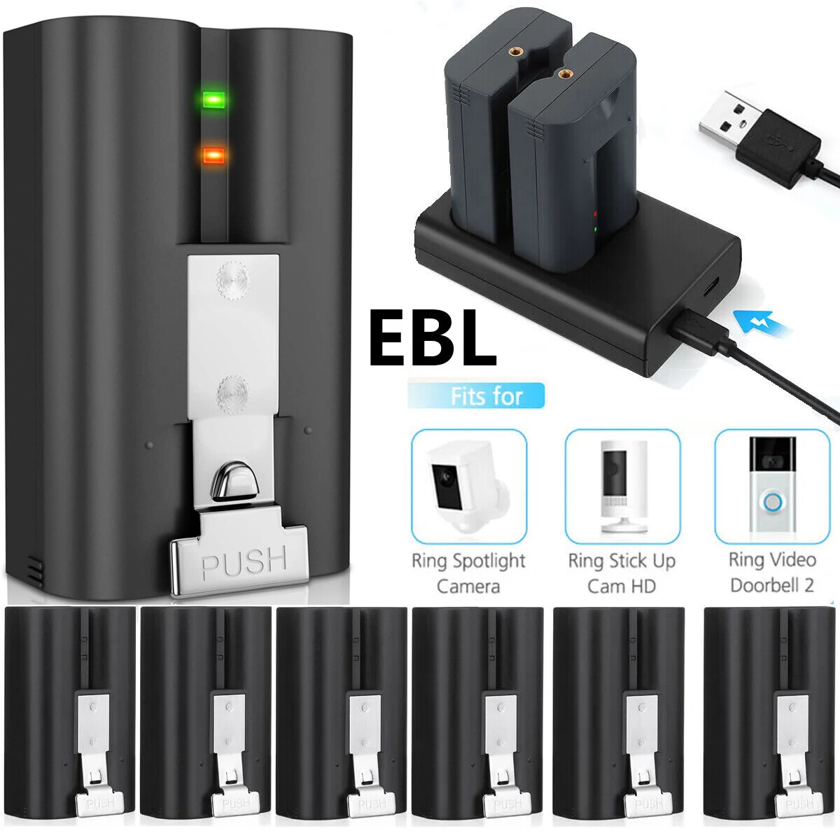For Ring Video Doorbell 3+ Battery Camera Rechargeable Pack Stick up Lot