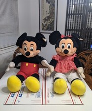 VTG Disneyland Walt Disney World Mickey, Minnie Mouse Plush CLEAN 1980's