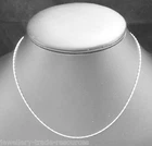 9ct WHITE GOLD NECKLACE CHAIN OR PENDANT BARLEYCORN 16" 18" 20" INCH 1mm WIDE