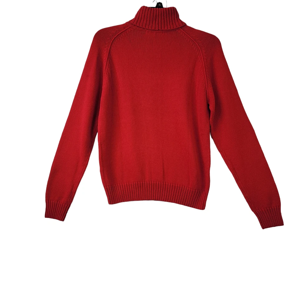 Pria Womens Red Pullover Turtleneck Sweater Long Sleeve Ribbed Trim Size PM NWT - Image 2 of 4