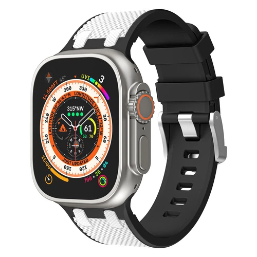 Rubber Sport Band Silicone Strap for Apple Watch 9 8 7 6 5 SE Ultra 2 44/45/49mm - Picture 16 of 40