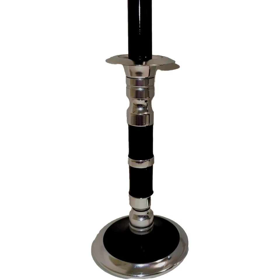 2 Candelabros Butaflame Butano Negro Metal Plateado Sin Probar Halloween Foto 4 de 4