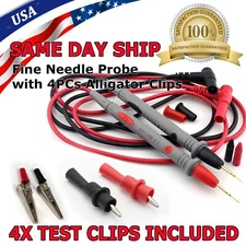 Multimeter Test Leads for Fluke Meter Electrical Alligator Clip Probes 1000V 20A