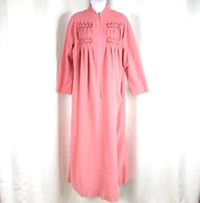 Vintage Kayser Long Robe Velour Size M Pintuck Partial Zip House Coat Pockets **
