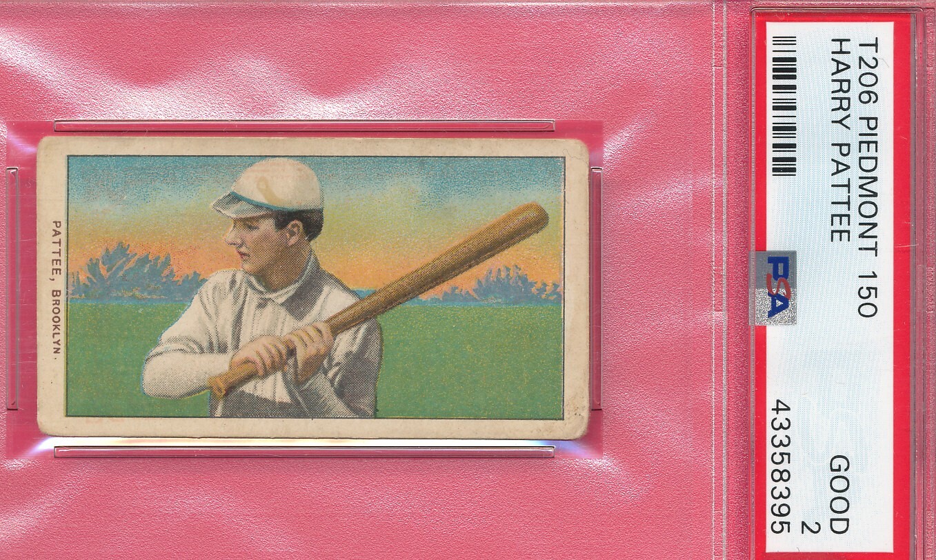 CENTERED PSA 2 T206 HARRY PATTEE 1909 PIEDMONT TOBACCO GRADED GOOD PREWAR *TPHLC