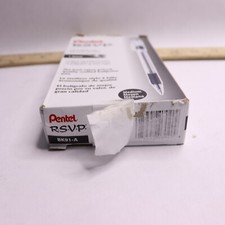  12-Pk Pentel Stick Ballpoint Pens Black BK91-A