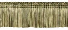 Loden Green, Harvest Gold, Dark Sand/Lush 2" Brush Fringe Trim/Sold by the Yard