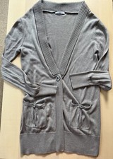 Mango Women's Grey Knit Long Cardigan UK Size 12