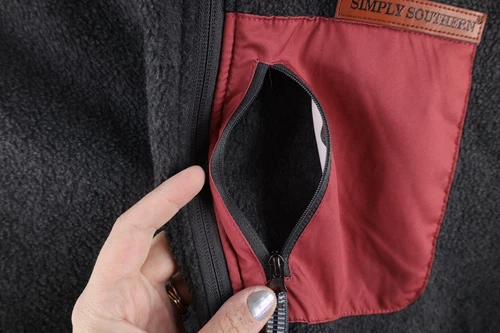 Simply Southern Mens Medium Spell Out Color Block Full Zip Fleece Vest Jacket image 5