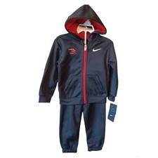 Nike 3Brand Boys Zip Hoodie Tricot Track Suit-24M-Black-Red