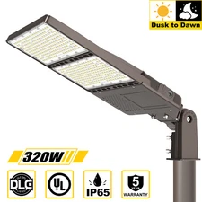 320W LED Parking Lot Light Outdoor Dusk to Dawn Commercial Shoebox Street Lights